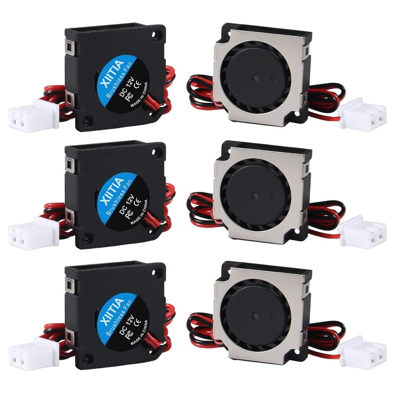XIITIA 6pcs DC 20mm Fan 12V 2006/20x20x6mm Sleeve Bearings Brushless DC Cooling Blower Fan with 2 Pin Terminal for 3D Printer Parts - Image 1
